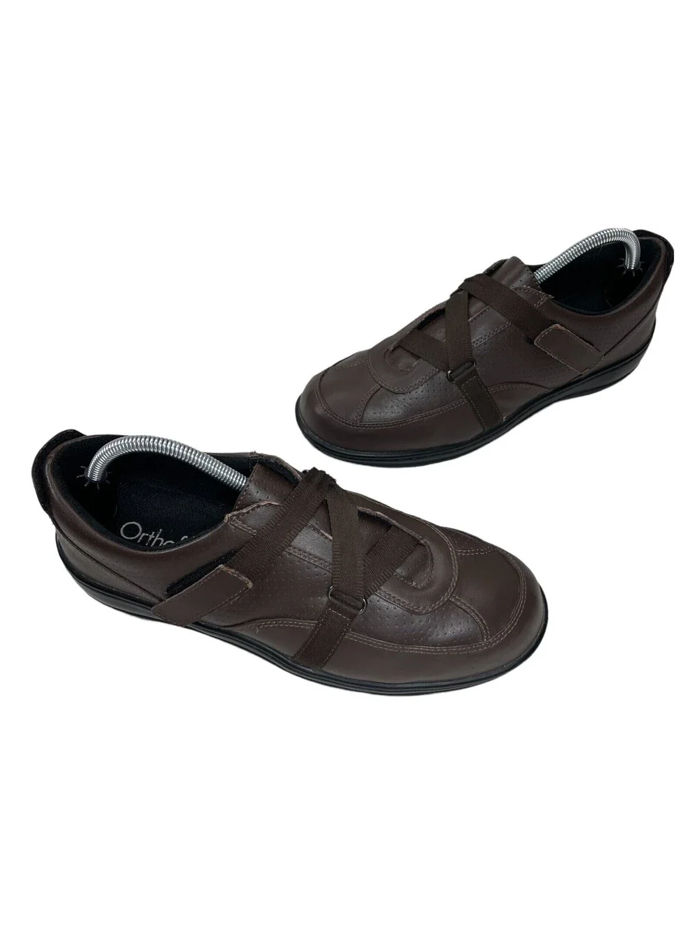 ORTHOFEET Alexandria Brown Leather Casual Comfort Shoes Womens Size US 10.5 D